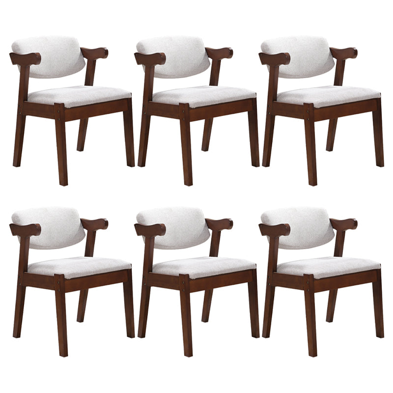 Eigentijdse stijl armstoel houten open rug eetstoelen voor binnen