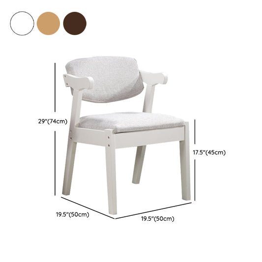 Contemporary Style Arm Chair Wood Open Back Dining Chairs for Indoor