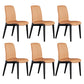 Contemporary Style Side Chair Wood Solid Back Dining Room Chair for Dining Room Orange 6 Piece Set Clearhalo 'Dining Chairs' 'Dining Tables & Seating' 'dining_chair' 'furn' 'furn_dining_chair' 'Furniture' 'Kitchen & Dining Furniture' 7499673
