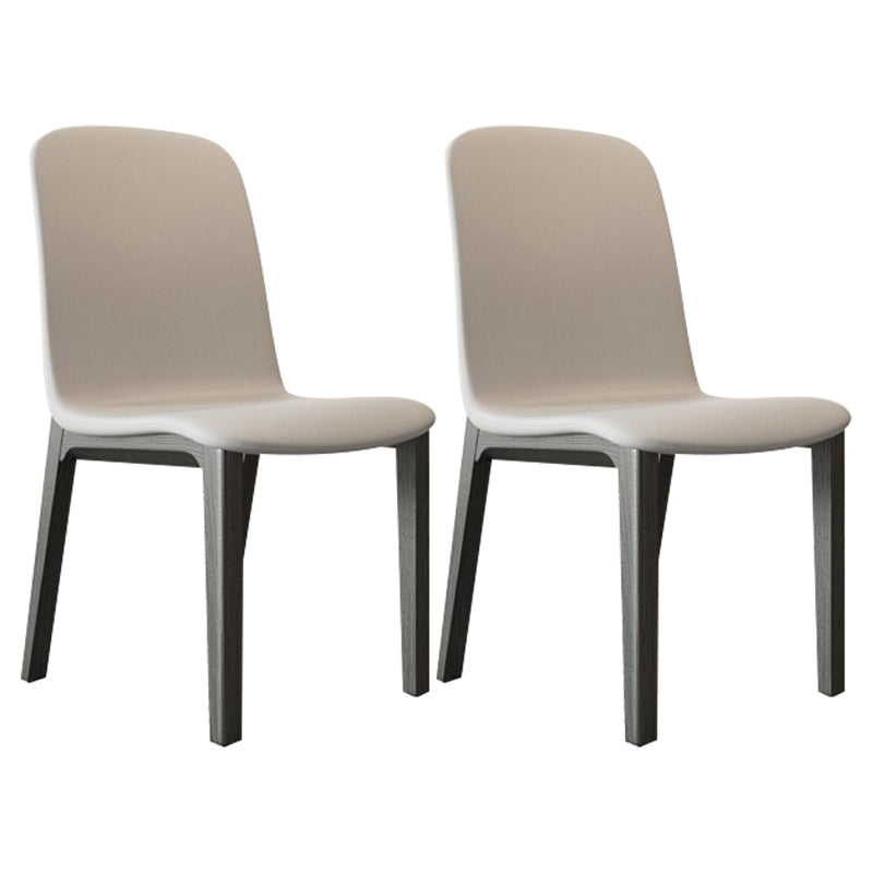 Contemporary Style Side Chair Wood Solid Back Dining Room Chair for Dining Room Grey 2 Piece Set Clearhalo 'Dining Chairs' 'Dining Tables & Seating' 'dining_chair' 'furn' 'furn_dining_chair' 'Furniture' 'Kitchen & Dining Furniture' 7499678