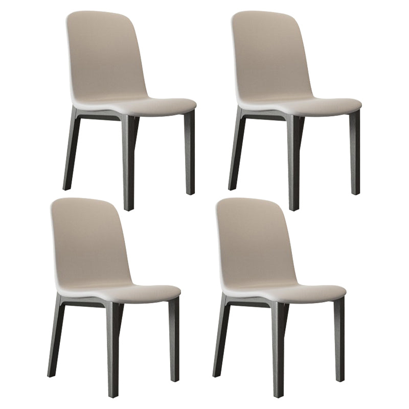 Contemporary Style Side Chair Wood Solid Back Dining Room Chair for Dining Room Grey 4 Piece Set Clearhalo 'Dining Chairs' 'Dining Tables & Seating' 'dining_chair' 'furn' 'furn_dining_chair' 'Furniture' 'Kitchen & Dining Furniture' 7499680