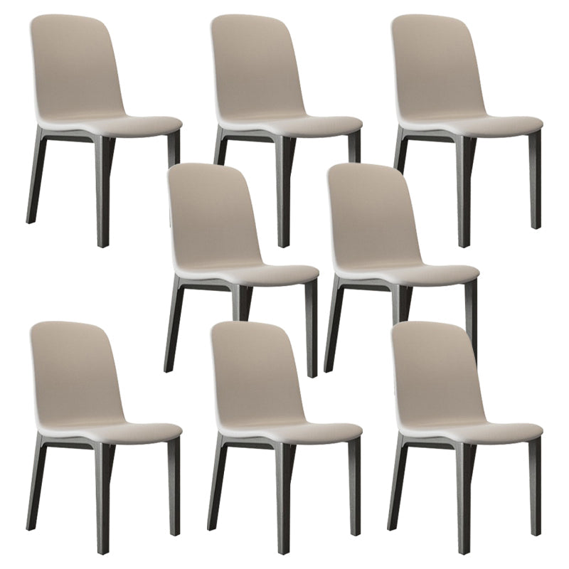 Contemporary Style Side Chair Wood Solid Back Dining Room Chair for Dining Room Grey 8 Piece Set Clearhalo 'Dining Chairs' 'Dining Tables & Seating' 'dining_chair' 'furn' 'furn_dining_chair' 'Furniture' 'Kitchen & Dining Furniture' 7499684