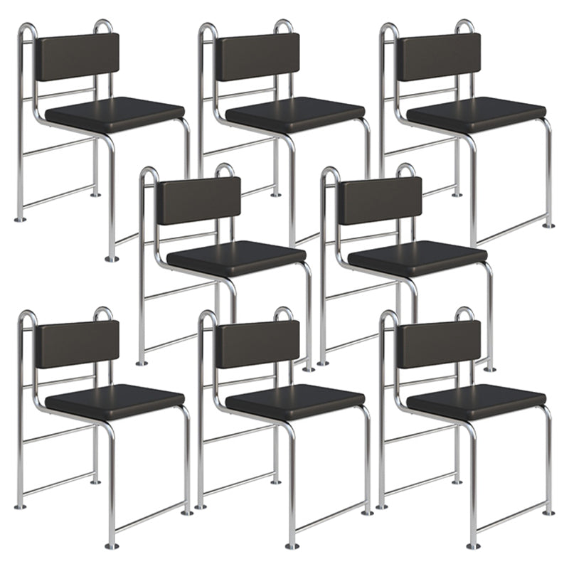 Contemporary Side Chair Metal Open Back Dining Room Chair for Indoor Black 8 Piece Set Clearhalo 'Dining Chairs' 'Dining Tables & Seating' 'dining_chair' 'furn' 'furn_dining_chair' 'Furniture' 'Kitchen & Dining Furniture' 7499711
