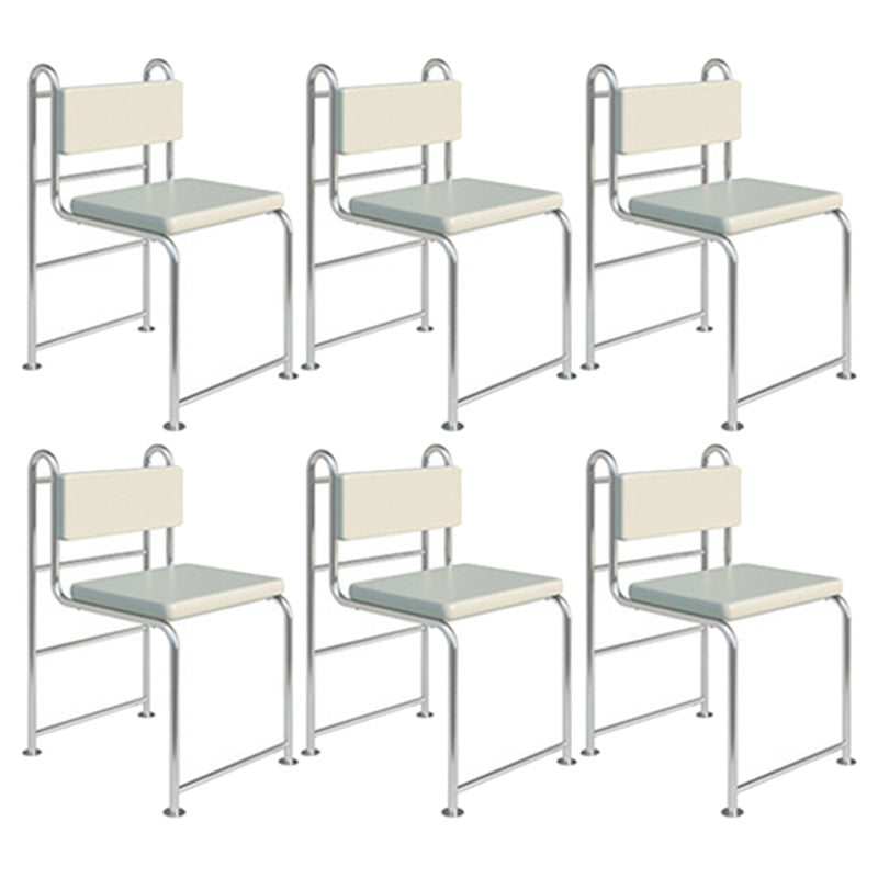 Contemporary Side Chair Metal Open Back Dining Room Chair for Indoor White 6 Piece Set Clearhalo 'Dining Chairs' 'Dining Tables & Seating' 'dining_chair' 'furn' 'furn_dining_chair' 'Furniture' 'Kitchen & Dining Furniture' 7499717