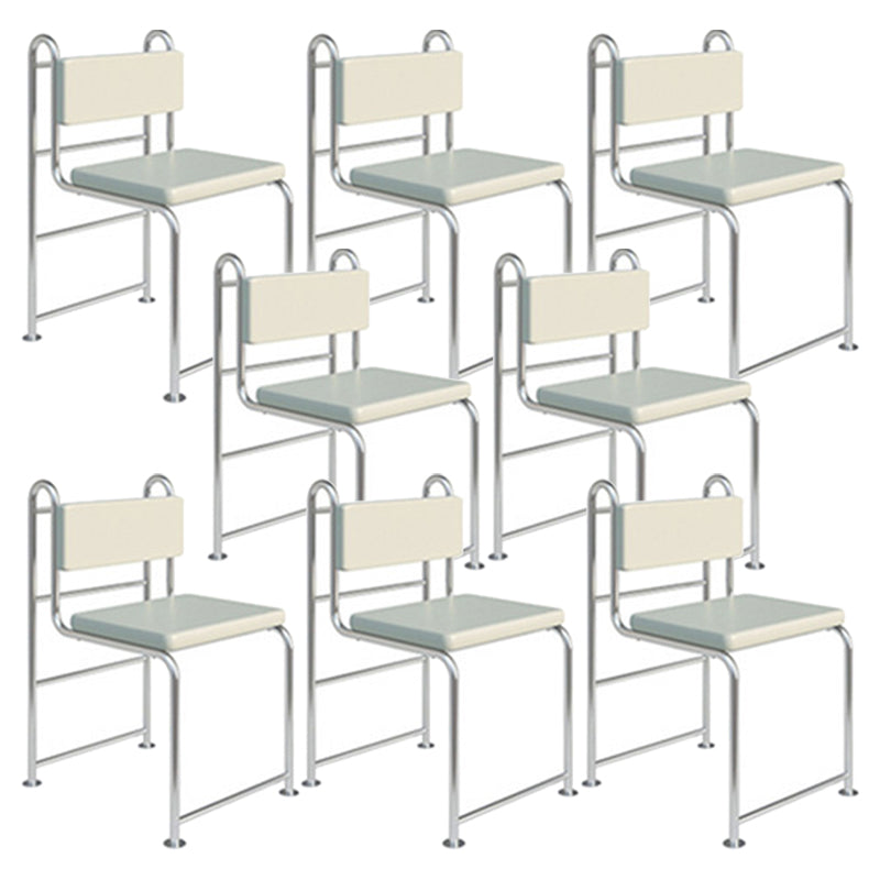 Contemporary Side Chair Metal Open Back Dining Room Chair for Indoor White 8 Piece Set Clearhalo 'Dining Chairs' 'Dining Tables & Seating' 'dining_chair' 'furn' 'furn_dining_chair' 'Furniture' 'Kitchen & Dining Furniture' 7499718