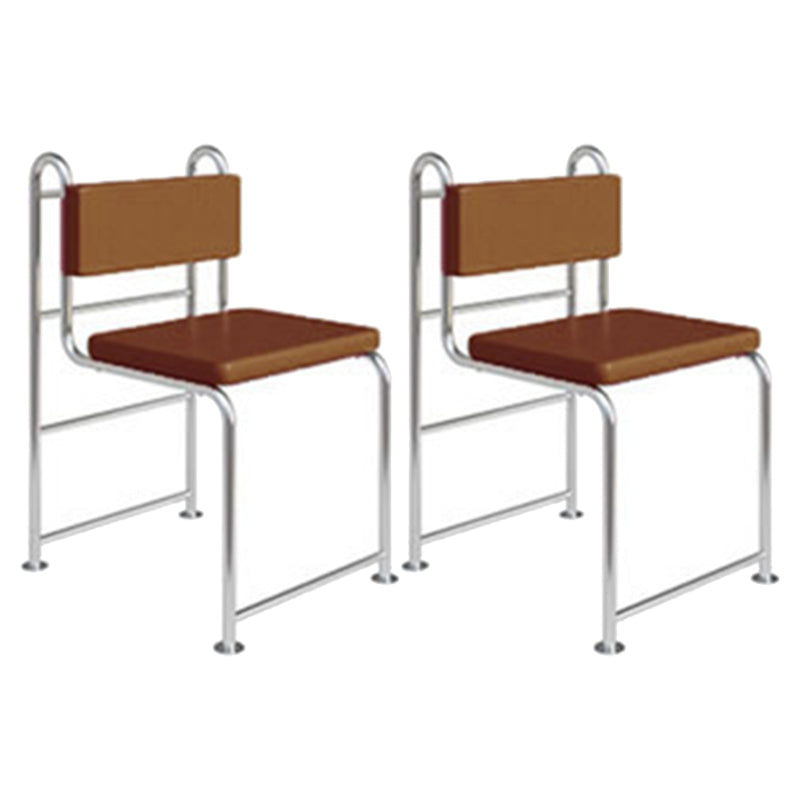 Contemporary Side Chair Metal Open Back Dining Room Chair for Indoor Brown 2 Piece Set Clearhalo 'Dining Chairs' 'Dining Tables & Seating' 'dining_chair' 'furn' 'furn_dining_chair' 'Furniture' 'Kitchen & Dining Furniture' 7499720