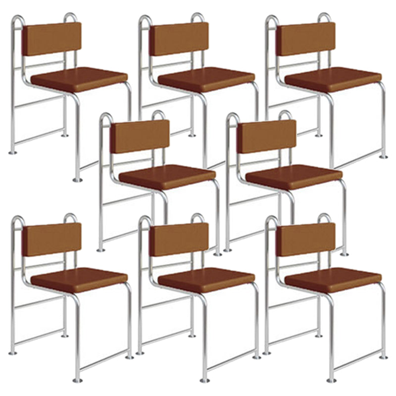 Contemporary Side Chair Metal Open Back Dining Room Chair for Indoor Brown 8 Piece Set Clearhalo 'Dining Chairs' 'Dining Tables & Seating' 'dining_chair' 'furn' 'furn_dining_chair' 'Furniture' 'Kitchen & Dining Furniture' 7499723
