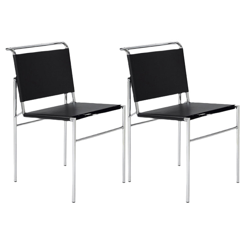 Contemporary Style Side Chair Metal Open Back Dining Room Chair for Indoor Black 2 Piece Set Clearhalo 'Dining Chairs' 'Dining Tables & Seating' 'dining_chair' 'furn' 'furn_dining_chair' 'Furniture' 'Kitchen & Dining Furniture' 7499731