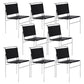 Contemporary Style Side Chair Metal Open Back Dining Room Chair for Indoor Black 8 Piece Set Clearhalo 'Dining Chairs' 'Dining Tables & Seating' 'dining_chair' 'furn' 'furn_dining_chair' 'Furniture' 'Kitchen & Dining Furniture' 7499736
