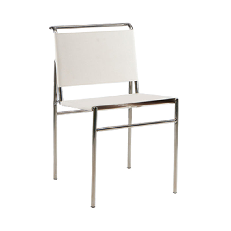 Contemporary Style Side Chair Metal Open Back Dining Room Chair for Indoor White 1 Piece Clearhalo 'Dining Chairs' 'Dining Tables & Seating' 'dining_chair' 'furn' 'furn_dining_chair' 'Furniture' 'Kitchen & Dining Furniture' 7499738