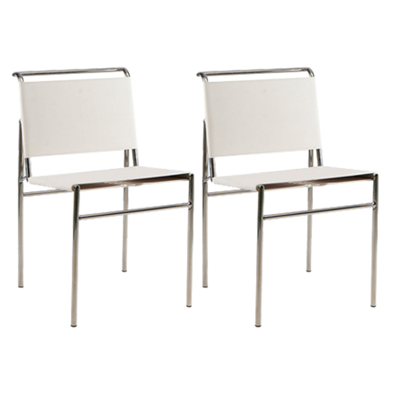 Contemporary Style Side Chair Metal Open Back Dining Room Chair for Indoor White 2 Piece Set Clearhalo 'Dining Chairs' 'Dining Tables & Seating' 'dining_chair' 'furn' 'furn_dining_chair' 'Furniture' 'Kitchen & Dining Furniture' 7499740