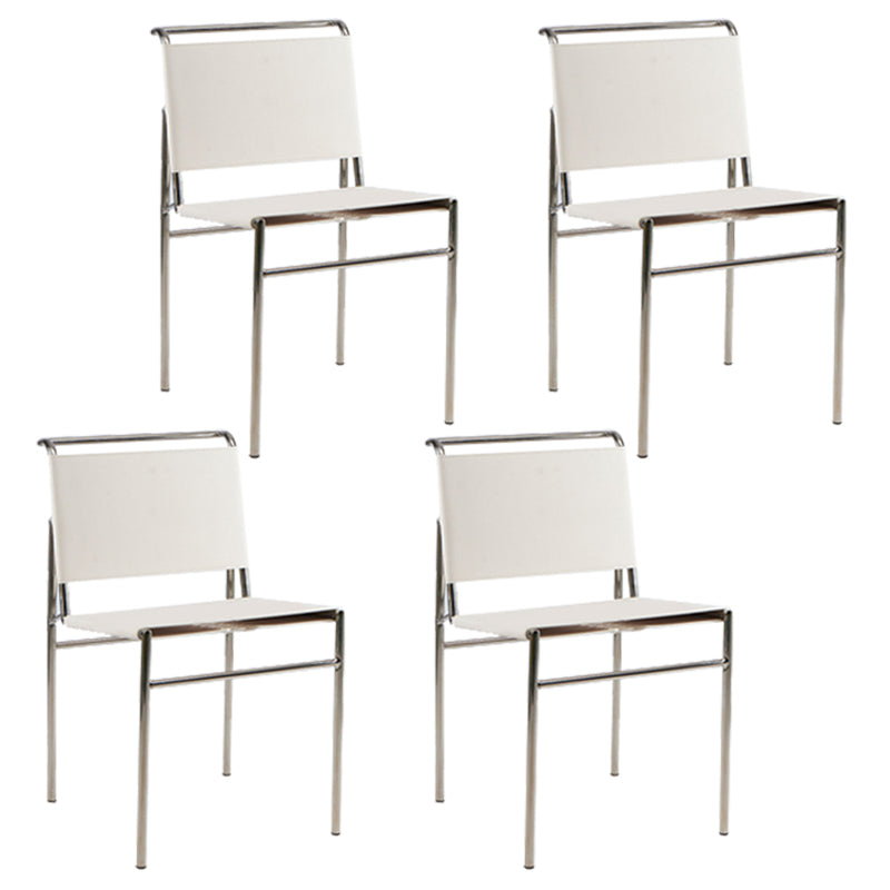Contemporary Style Side Chair Metal Open Back Dining Room Chair for Indoor White 4 Piece Set Clearhalo 'Dining Chairs' 'Dining Tables & Seating' 'dining_chair' 'furn' 'furn_dining_chair' 'Furniture' 'Kitchen & Dining Furniture' 7499742