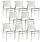 Contemporary Style Side Chair Metal Open Back Dining Room Chair for Indoor White 8 Piece Set Clearhalo 'Dining Chairs' 'Dining Tables & Seating' 'dining_chair' 'furn' 'furn_dining_chair' 'Furniture' 'Kitchen & Dining Furniture' 7499747