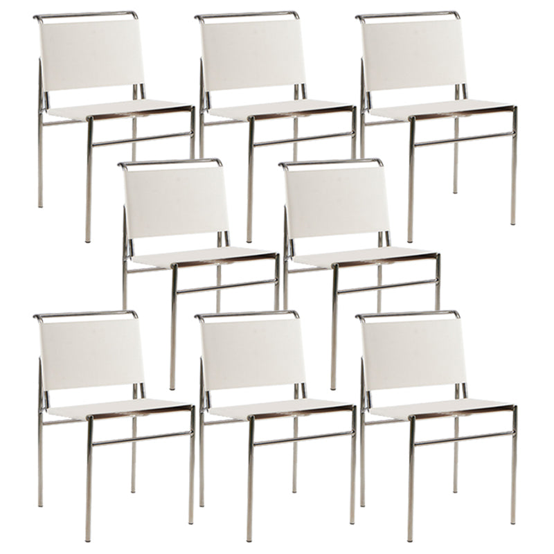 Contemporary Style Side Chair Metal Open Back Dining Room Chair for Indoor White 8 Piece Set Clearhalo 'Dining Chairs' 'Dining Tables & Seating' 'dining_chair' 'furn' 'furn_dining_chair' 'Furniture' 'Kitchen & Dining Furniture' 7499747