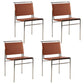 Contemporary Style Side Chair Metal Open Back Dining Room Chair for Indoor Brown 4 Piece Set Clearhalo 'Dining Chairs' 'Dining Tables & Seating' 'dining_chair' 'furn' 'furn_dining_chair' 'Furniture' 'Kitchen & Dining Furniture' 7499751