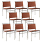 Contemporary Style Side Chair Metal Open Back Dining Room Chair for Indoor Brown 8 Piece Set Clearhalo 'Dining Chairs' 'Dining Tables & Seating' 'dining_chair' 'furn' 'furn_dining_chair' 'Furniture' 'Kitchen & Dining Furniture' 7499753