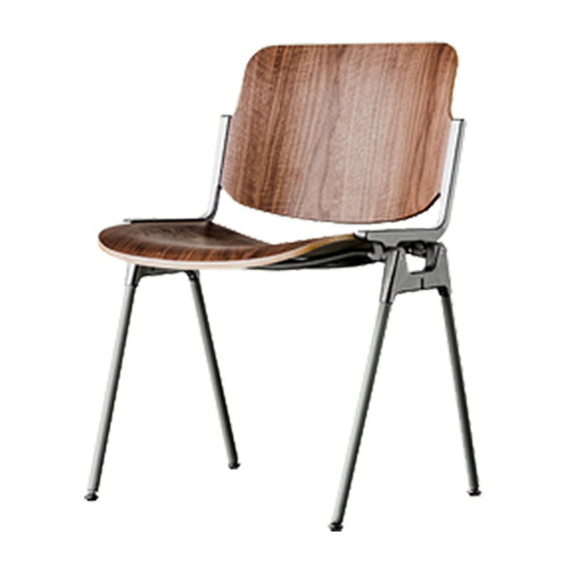 Modern Side Chair Metal Open Back Dining Room Chair for Home Walnut 1 Piece Clearhalo 'Dining Chairs' 'Dining Tables & Seating' 'dining_chair' 'furn' 'furn_dining_chair' 'Furniture' 'Kitchen & Dining Furniture' 7499776