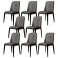 Modern Backrest Armless Leather Chair with Plastic Legs for Dining Room Dark Gray 8 Piece Set Black Clearhalo 'Dining Chairs' 'Dining Tables & Seating' 'dining_chair' 'furn' 'furn_dining_chair' 'Furniture' 'Kitchen & Dining Furniture' 7499791