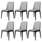 Modern Backrest Armless Leather Chair with Plastic Legs for Dining Room Light Gray 6 Piece Set Black Clearhalo 'Dining Chairs' 'Dining Tables & Seating' 'dining_chair' 'furn' 'furn_dining_chair' 'Furniture' 'Kitchen & Dining Furniture' 7499798