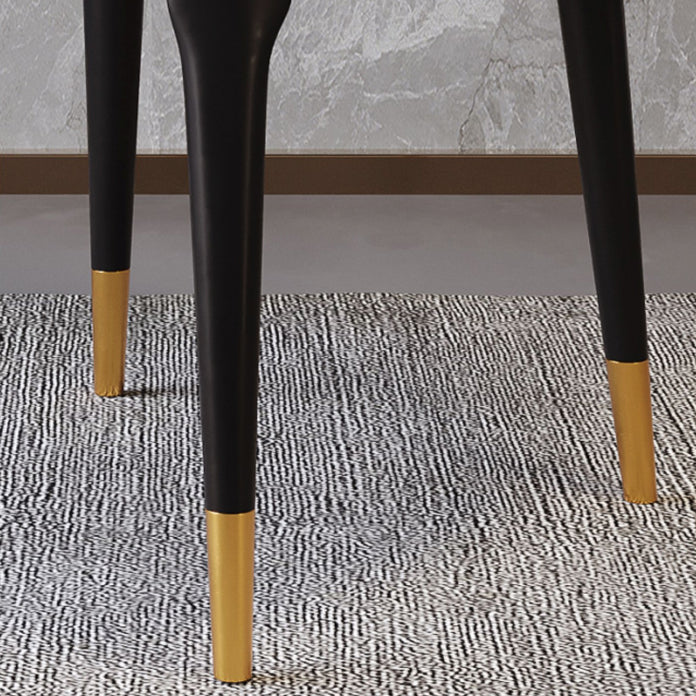 Modern Backrest Armless Leather Chair with Plastic Legs for Dining Room Clearhalo 'Dining Chairs' 'Dining Tables & Seating' 'dining_chair' 'furn' 'furn_dining_chair' 'Furniture' 'Kitchen & Dining Furniture' 7499799