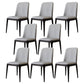 Modern Backrest Armless Leather Chair with Plastic Legs for Dining Room Light Gray 8 Piece Set Black Clearhalo 'Dining Chairs' 'Dining Tables & Seating' 'dining_chair' 'furn' 'furn_dining_chair' 'Furniture' 'Kitchen & Dining Furniture' 7499800