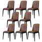Modern Backrest Armless Leather Chair with Plastic Legs for Dining Room Dark Brown 8 Piece Set Black Clearhalo 'Dining Chairs' 'Dining Tables & Seating' 'dining_chair' 'furn' 'furn_dining_chair' 'Furniture' 'Kitchen & Dining Furniture' 7499805
