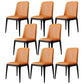 Modern Backrest Armless Leather Chair with Plastic Legs for Dining Room Orange 8 Piece Set Black Clearhalo 'Dining Chairs' 'Dining Tables & Seating' 'dining_chair' 'furn' 'furn_dining_chair' 'Furniture' 'Kitchen & Dining Furniture' 7499810
