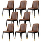 Modern Backrest Armless Leather Chair with Plastic Legs for Dining Room Dark Brown 8 Piece Set Black Gold Clearhalo 'Dining Chairs' 'Dining Tables & Seating' 'dining_chair' 'furn' 'furn_dining_chair' 'Furniture' 'Kitchen & Dining Furniture' 7499825