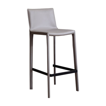 Faux Leather Armless Bar Stool Nordic Style Low Back Bar Stools for Living Room