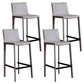 Faux Leather Armless Bar Stool Nordic Style Low Back Bar Stools for Living Room