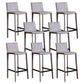 Faux Leather Armless Bar Stool Nordic Style Low Back Bar Stools for Living Room