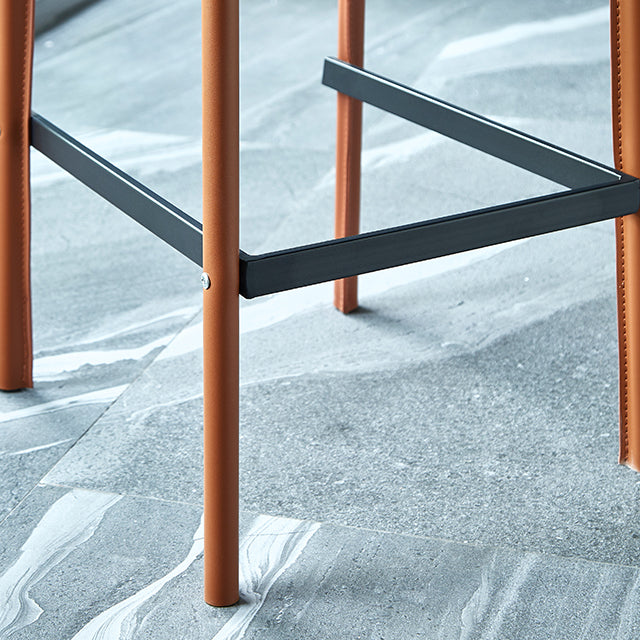 Faux Leather Armless Bar Stool Nordic Style Low Back Bar Stools for Living Room