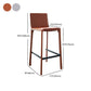 Faux Leather Armless Bar Stool Nordic Style Low Back Bar Stools for Living Room