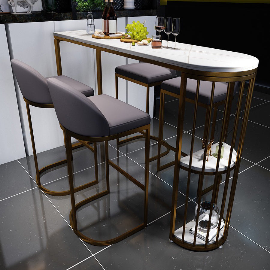 Low Back Bar Stools Glam Metal Dining Stools with Metal Base Clearhalo 'Bar Furniture' 'Bar Stools' 'bar_stools' 'furn' 'furn_bar_stools' 'Furniture' 'Kitchen & Dining Furniture' 7499878