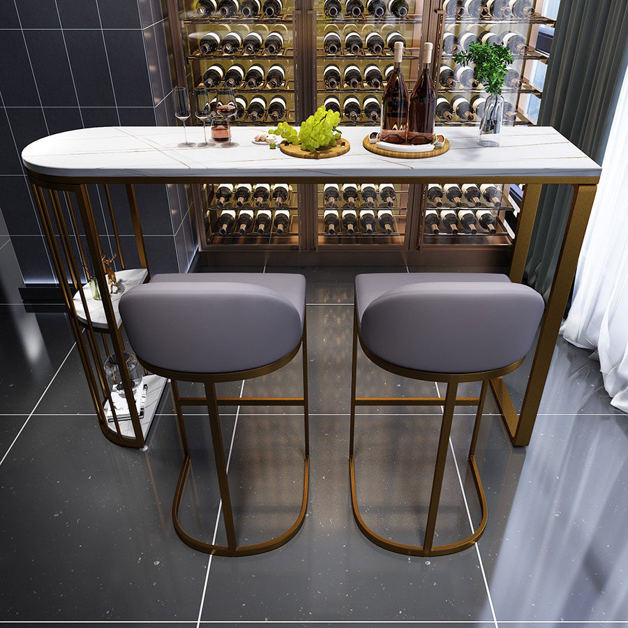 Low Back Bar Stools Glam Metal Dining Stools with Metal Base Clearhalo 'Bar Furniture' 'Bar Stools' 'bar_stools' 'furn' 'furn_bar_stools' 'Furniture' 'Kitchen & Dining Furniture' 7499881