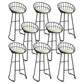 Low Back Bar Stools Glam Metal Dining Stools with Metal Base Black 8 Piece Set Round Clearhalo 'Bar Furniture' 'Bar Stools' 'bar_stools' 'furn' 'furn_bar_stools' 'Furniture' 'Kitchen & Dining Furniture' 7499884