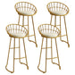Low Back Bar Stools Glam Metal Dining Stools with Metal Base Gold 4 Piece Set Round Clearhalo 'Bar Furniture' 'Bar Stools' 'bar_stools' 'furn' 'furn_bar_stools' 'Furniture' 'Kitchen & Dining Furniture' 7499889