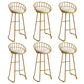 Low Back Bar Stools Glam Metal Dining Stools with Metal Base Gold 6 Piece Set Round Clearhalo 'Bar Furniture' 'Bar Stools' 'bar_stools' 'furn' 'furn_bar_stools' 'Furniture' 'Kitchen & Dining Furniture' 7499891
