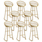 Low Back Bar Stools Glam Metal Dining Stools with Metal Base Gold 8 Piece Set Round Clearhalo 'Bar Furniture' 'Bar Stools' 'bar_stools' 'furn' 'furn_bar_stools' 'Furniture' 'Kitchen & Dining Furniture' 7499893