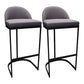 Low Back Bar Stools Glam Metal Dining Stools with Metal Base Black 2 Piece Set Bucket Clearhalo 'Bar Furniture' 'Bar Stools' 'bar_stools' 'furn' 'furn_bar_stools' 'Furniture' 'Kitchen & Dining Furniture' 7499894