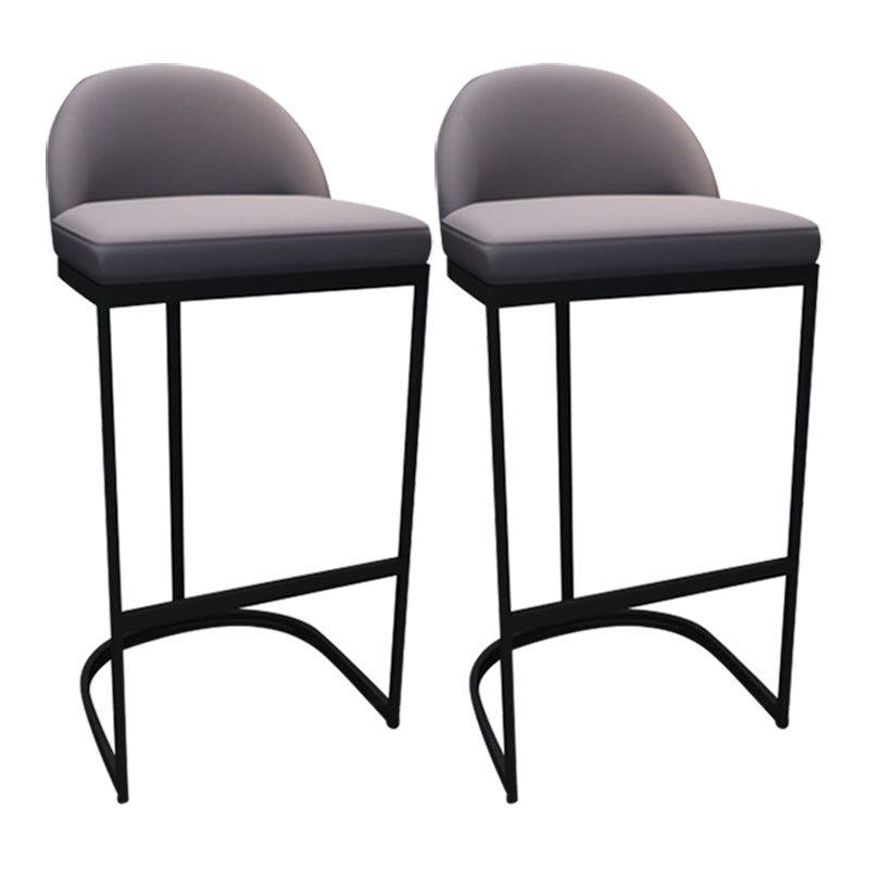 Low Back Bar Stools Glam Metal Dining Stools with Metal Base Black 2 Piece Set Bucket Clearhalo 'Bar Furniture' 'Bar Stools' 'bar_stools' 'furn' 'furn_bar_stools' 'Furniture' 'Kitchen & Dining Furniture' 7499894