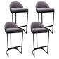 Low Back Bar Stools Glam Metal Dining Stools with Metal Base Black 4 Piece Set Bucket Clearhalo 'Bar Furniture' 'Bar Stools' 'bar_stools' 'furn' 'furn_bar_stools' 'Furniture' 'Kitchen & Dining Furniture' 7499895
