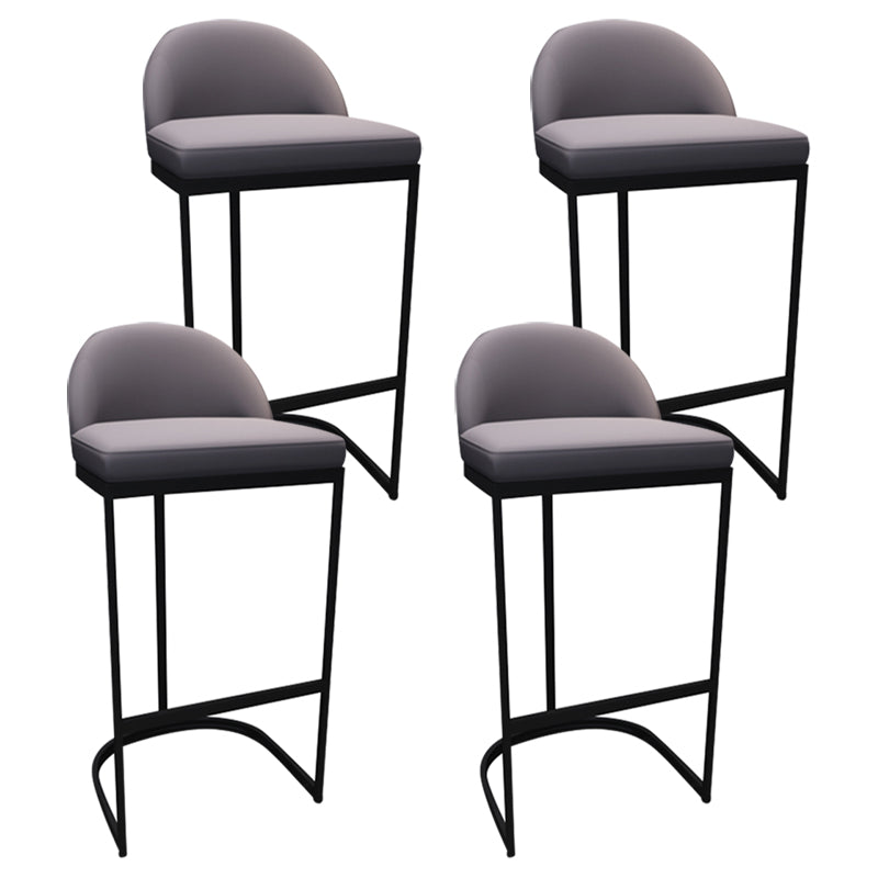 Low Back Bar Stools Glam Metal Dining Stools with Metal Base Black 4 Piece Set Bucket Clearhalo 'Bar Furniture' 'Bar Stools' 'bar_stools' 'furn' 'furn_bar_stools' 'Furniture' 'Kitchen & Dining Furniture' 7499895