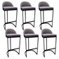 Low Back Bar Stools Glam Metal Dining Stools with Metal Base Black 6 Piece Set Bucket Clearhalo 'Bar Furniture' 'Bar Stools' 'bar_stools' 'furn' 'furn_bar_stools' 'Furniture' 'Kitchen & Dining Furniture' 7499896