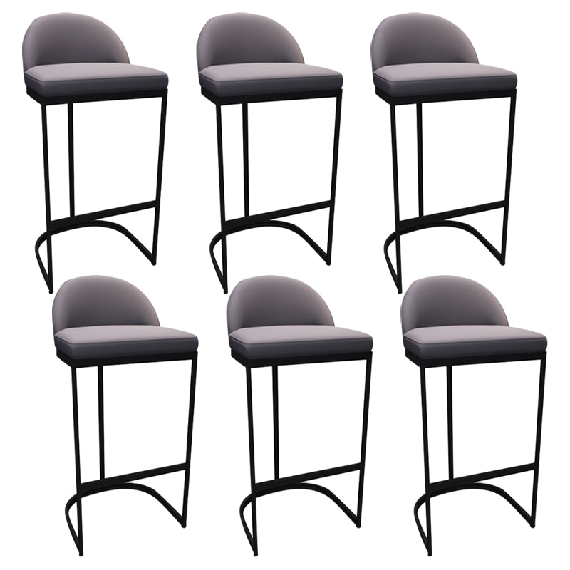 Low Back Bar Stools Glam Metal Dining Stools with Metal Base Black 6 Piece Set Bucket Clearhalo 'Bar Furniture' 'Bar Stools' 'bar_stools' 'furn' 'furn_bar_stools' 'Furniture' 'Kitchen & Dining Furniture' 7499896