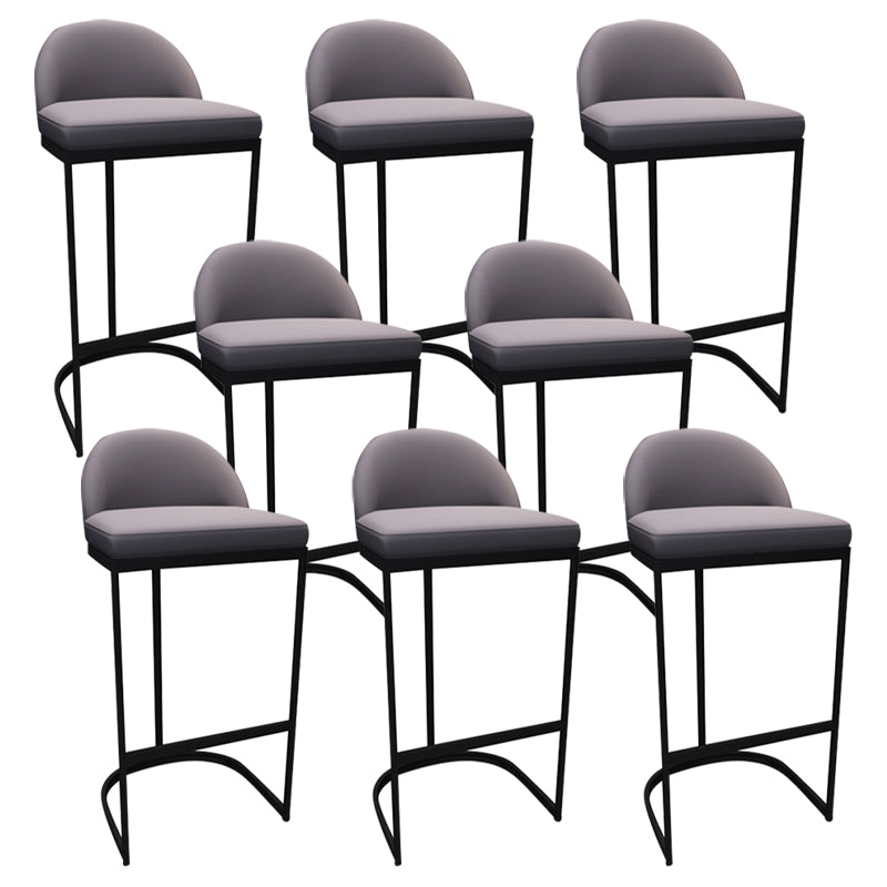 Low Back Bar Stools Glam Metal Dining Stools with Metal Base Black 8 Piece Set Bucket Clearhalo 'Bar Furniture' 'Bar Stools' 'bar_stools' 'furn' 'furn_bar_stools' 'Furniture' 'Kitchen & Dining Furniture' 7499897