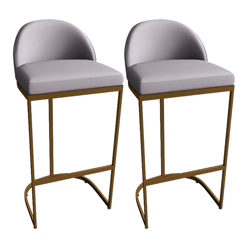 Low Back Bar Stools Glam Metal Dining Stools with Metal Base Gold 2 Piece Set Bucket Clearhalo 'Bar Furniture' 'Bar Stools' 'bar_stools' 'furn' 'furn_bar_stools' 'Furniture' 'Kitchen & Dining Furniture' 7499898