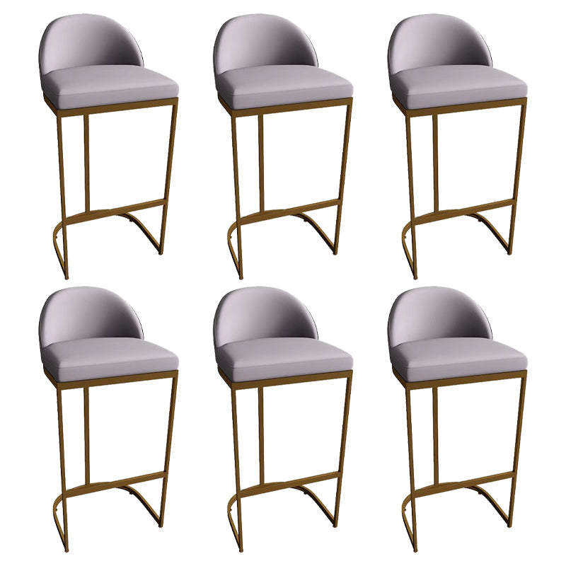 Low Back Bar Stools Glam Metal Dining Stools with Metal Base Gold 6 Piece Set Bucket Clearhalo 'Bar Furniture' 'Bar Stools' 'bar_stools' 'furn' 'furn_bar_stools' 'Furniture' 'Kitchen & Dining Furniture' 7499900