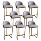 Low Back Bar Stools Glam Metal Dining Stools with Metal Base Gold 8 Piece Set Bucket Clearhalo 'Bar Furniture' 'Bar Stools' 'bar_stools' 'furn' 'furn_bar_stools' 'Furniture' 'Kitchen & Dining Furniture' 7499901