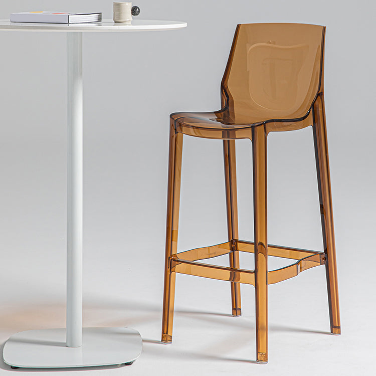 Contemporary Acrylic Bar Stools Low Back Indoor Counter Chair